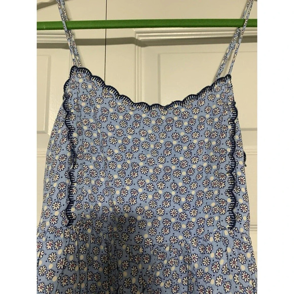 Urban Outfitters S Hanna Mini Babydoll Dress Tiered Blue Floral Cottage Core - Picture 4 of 11